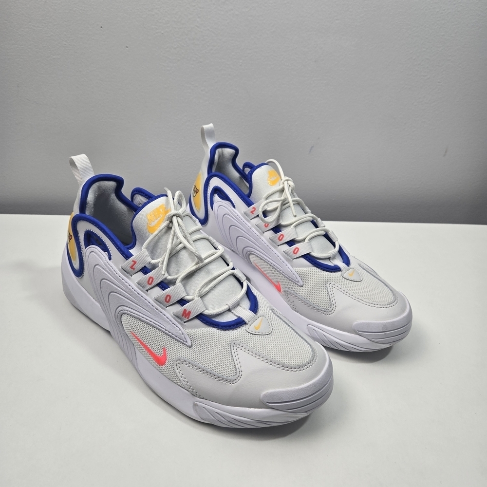 Nike Zoom White Sneakers with Pink and Blue Accents